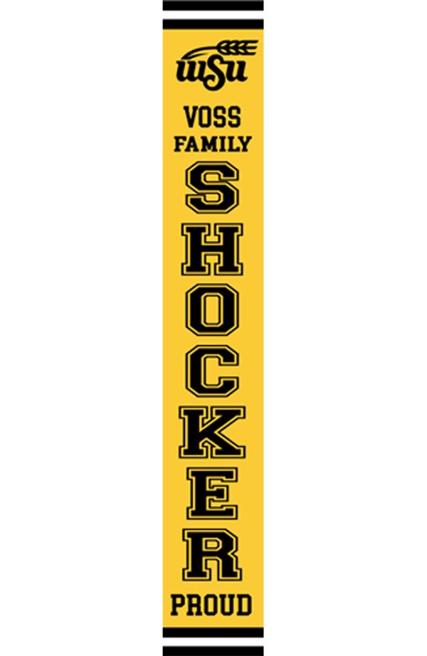 WSU Shocker Proud (Personalized, Yellow) Porch Sign
