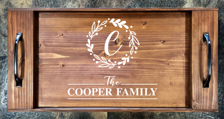 Floral Spring Leaf (Personalized) Serving Tray