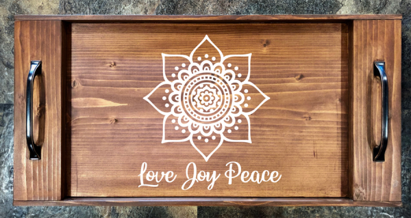 Love Joy Peace Mandala Serving Tray