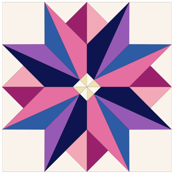 Star of the East - Blue, pink, purple