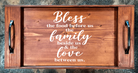 Bless the Food, Family & Love Serving Tray