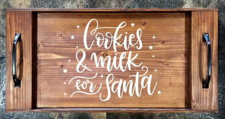 Cookies & Milk for Santa Serving Tray